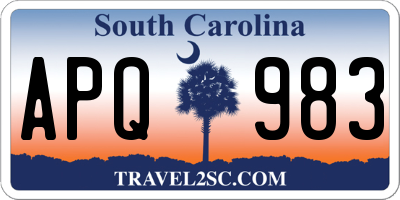 SC license plate APQ983