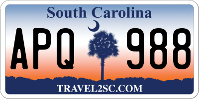 SC license plate APQ988