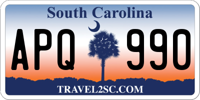 SC license plate APQ990