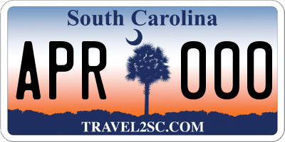 SC license plate APR000