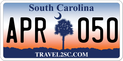 SC license plate APR050