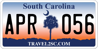 SC license plate APR056