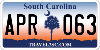 SC license plate APR063