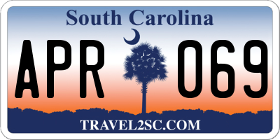SC license plate APR069