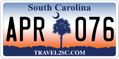 SC license plate APR076