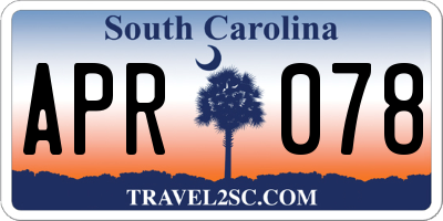 SC license plate APR078
