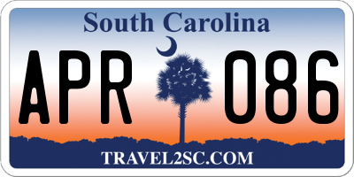 SC license plate APR086
