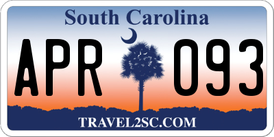 SC license plate APR093