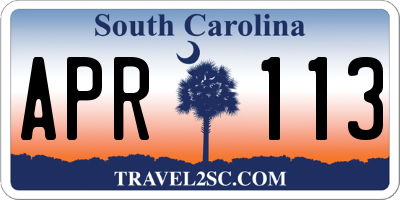 SC license plate APR113