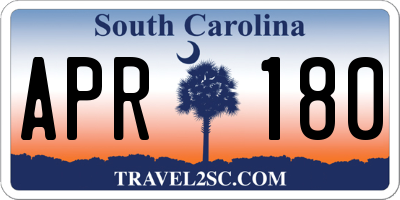 SC license plate APR180