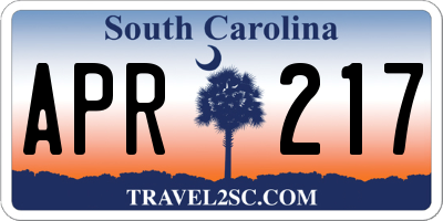 SC license plate APR217