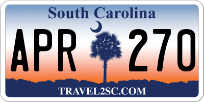 SC license plate APR270