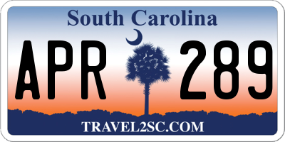 SC license plate APR289