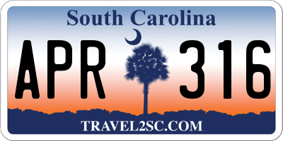 SC license plate APR316
