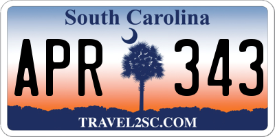 SC license plate APR343