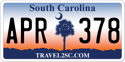 SC license plate APR378