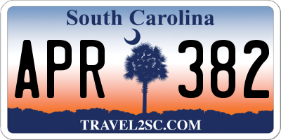 SC license plate APR382