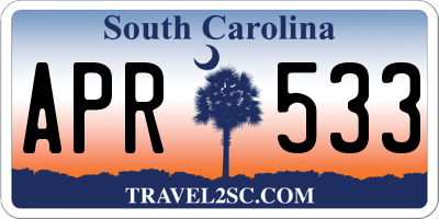 SC license plate APR533