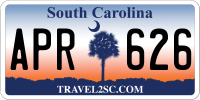 SC license plate APR626