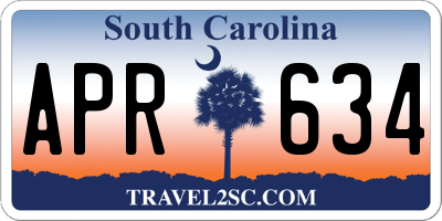 SC license plate APR634