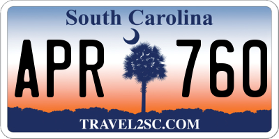 SC license plate APR760