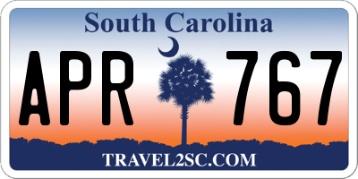 SC license plate APR767