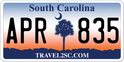 SC license plate APR835