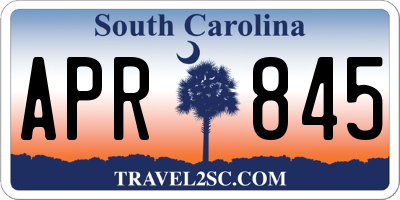 SC license plate APR845