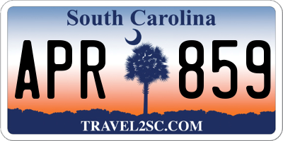 SC license plate APR859