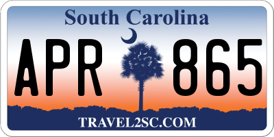 SC license plate APR865