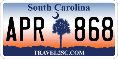SC license plate APR868