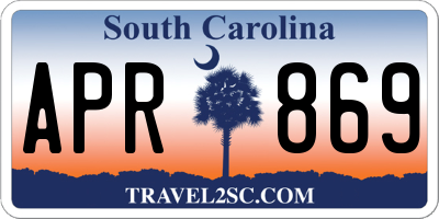 SC license plate APR869
