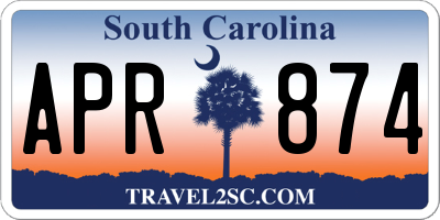 SC license plate APR874