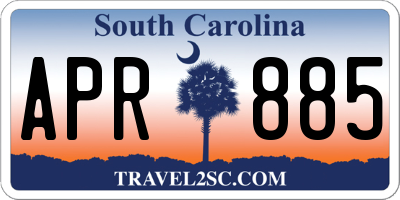 SC license plate APR885