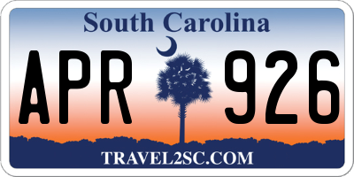 SC license plate APR926