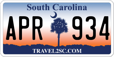 SC license plate APR934