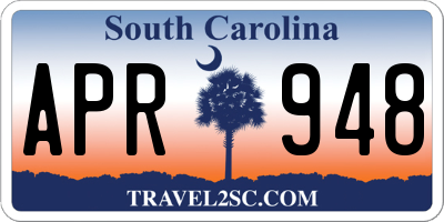 SC license plate APR948