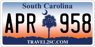 SC license plate APR958