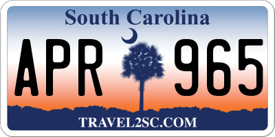SC license plate APR965