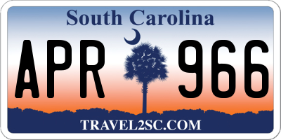SC license plate APR966