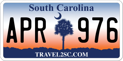 SC license plate APR976