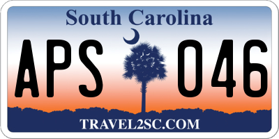 SC license plate APS046