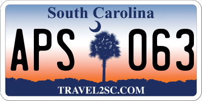 SC license plate APS063
