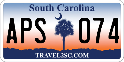 SC license plate APS074