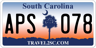 SC license plate APS078