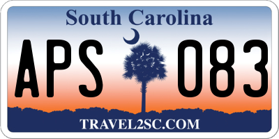 SC license plate APS083