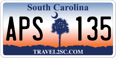 SC license plate APS135
