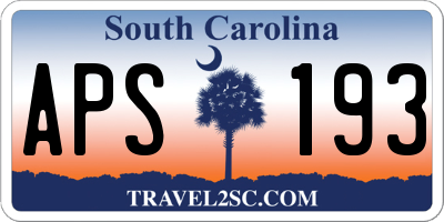 SC license plate APS193
