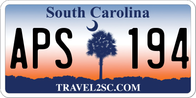 SC license plate APS194