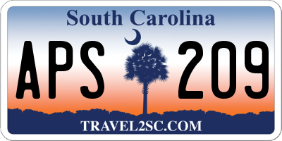 SC license plate APS209
